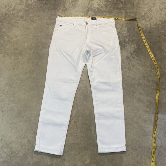 Adriano Goldschmied Jeans Womens 29R White The‎ Prima Roll Up Cigarette Denim